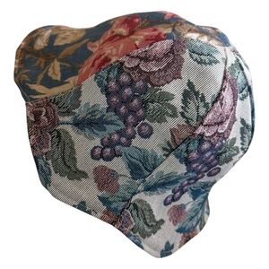 Vintage Floral and Grape Patterned Hat
